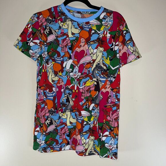 Disney x Cakeworthy all over print roger rabbit tshirt NWOT womens size small - Picture 1 of 7